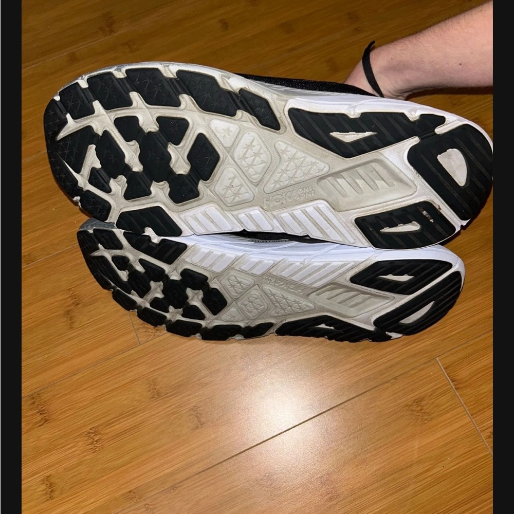 Hoka Men's Arabic 6 Black and White Athletic Shoes - Picture 3 of 5